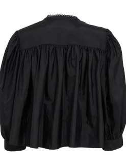 Camicia in misto seta con ruches