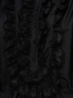 Camicia in misto seta con ruches