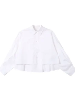 Camicia in popeline di cotone con ricami
