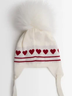 Cappello in misto lana con pompom