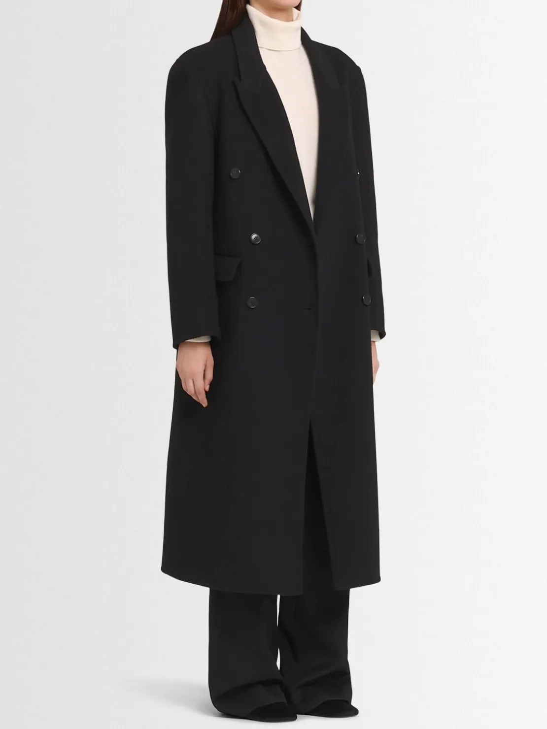 Cappotto doppiopetto Bianca in misto lana