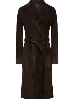 Cappotto doppiopetto in camoscio