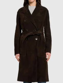 Cappotto doppiopetto in camoscio