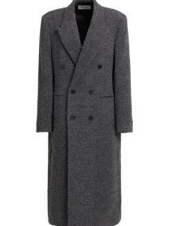 Cappotto doppiopetto in misto lana
