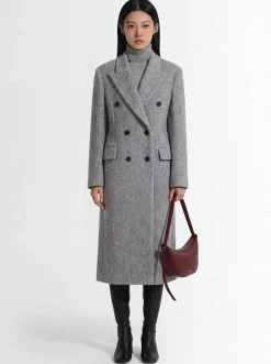 Cappotto doppiopetto in misto lana