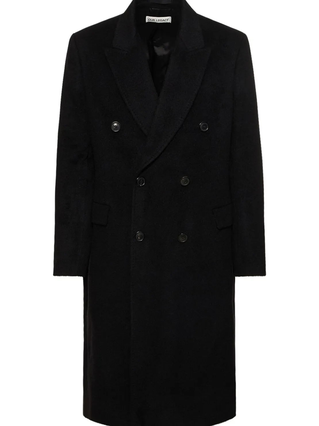 Cappotto doppiopetto in misto mohair