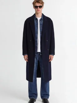 Cappotto doppiopetto in misto lana