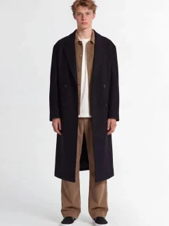 Cappotto doppiopetto in misto lana