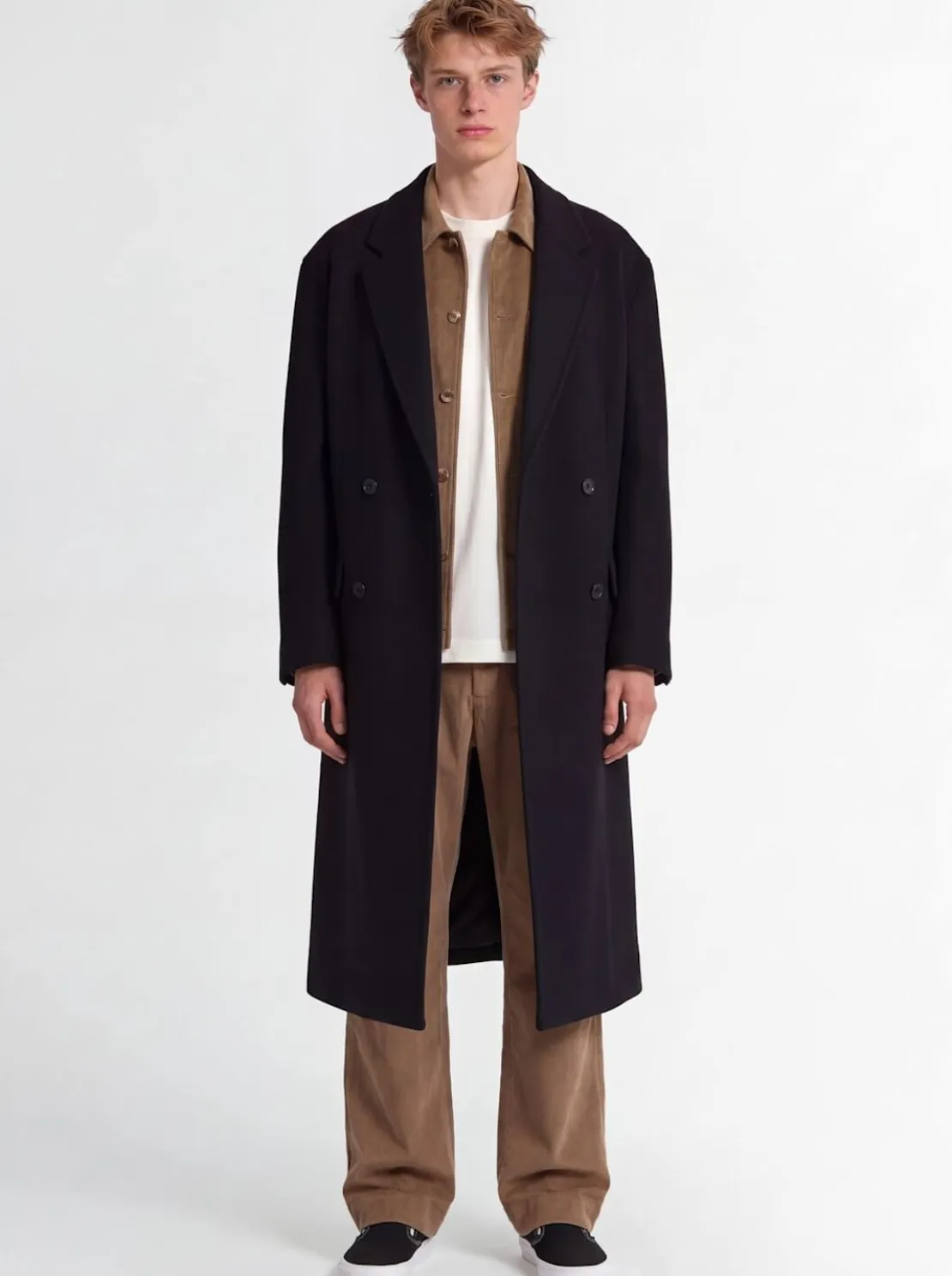Cappotto doppiopetto in misto lana