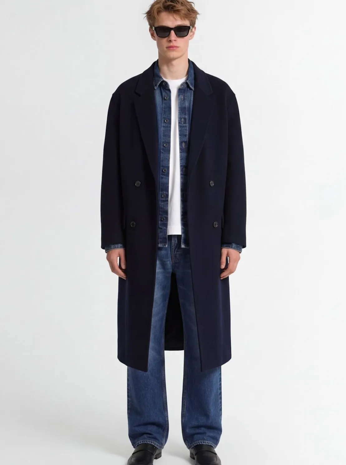Cappotto doppiopetto in misto lana