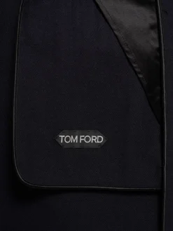 Cappotto doppiopetto in twill di lana