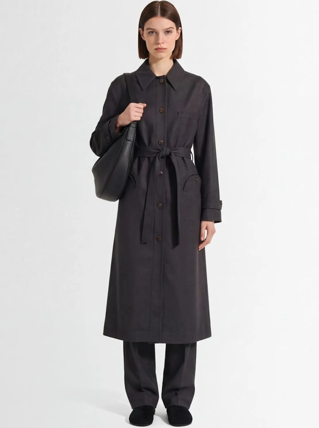 Cappotto lungo Basoto in lana / cintura