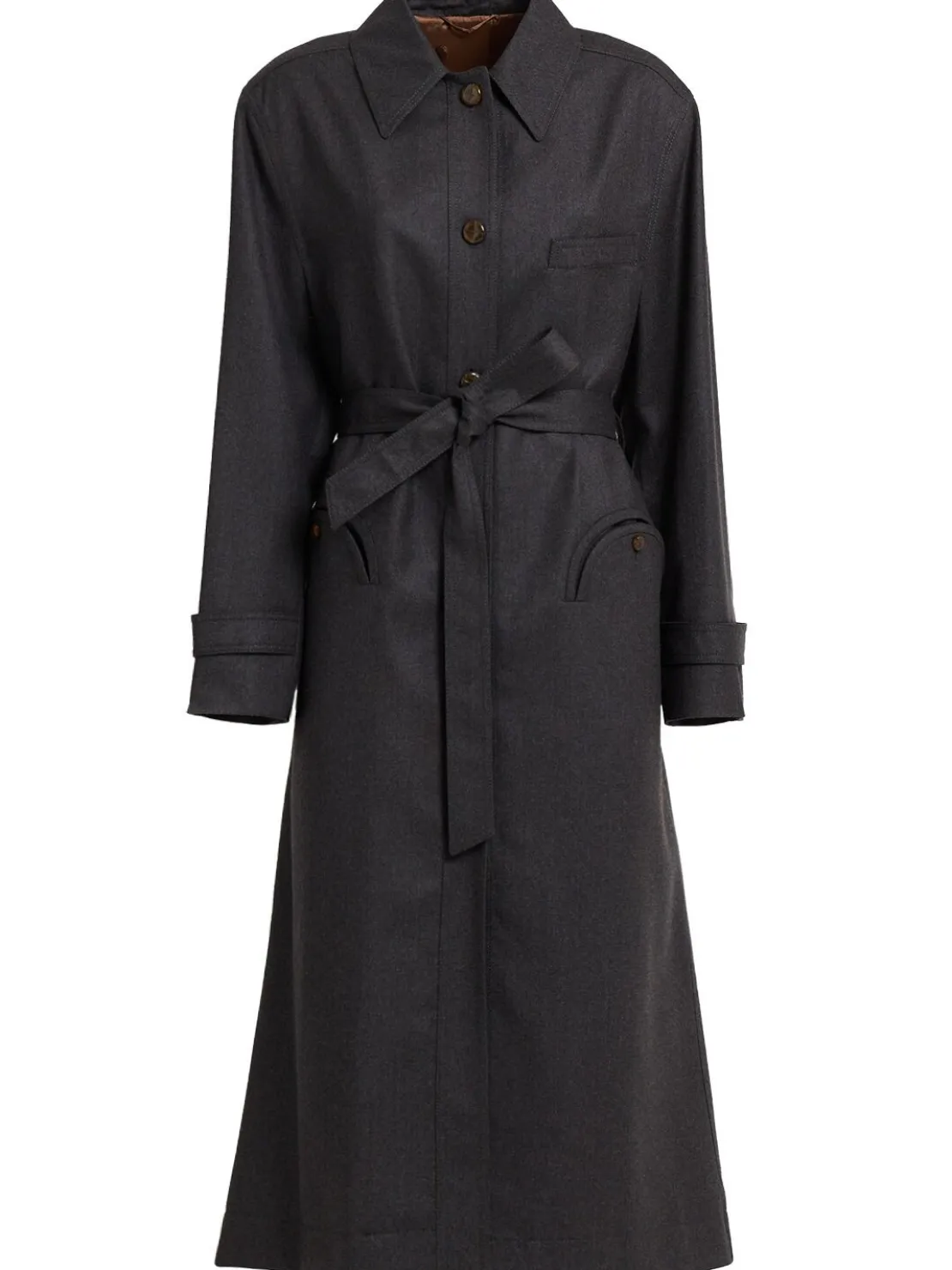 Cappotto lungo Basoto in lana / cintura
