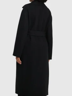 Cappotto lungo Malika in feltro di misto lana