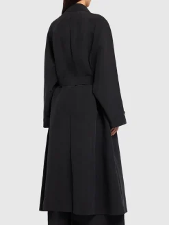 Cappotto lungo Ryo in seta con cintura