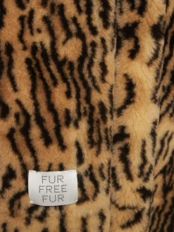 Cappotto midi in pelliccia sintetica leopard