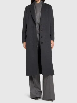 Cappotto monopetto in misto lana