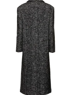 Cappotto Quinn in tweed spigato di misto lana