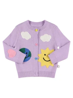 Cardigan in maglia di cotone e lana
