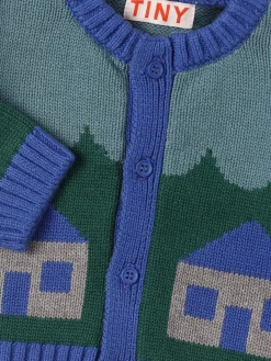 Cardigan in maglia di lana e cotone