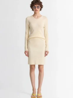 Cashmere knit pencil skirt