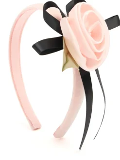 Cerchietto con fiore in velluto applicato