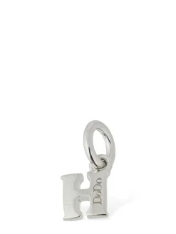 Charm H in oro bianco 18kt con diamanti