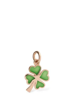 Charm quadrifoglio in oro rosa Rondelle 9kt