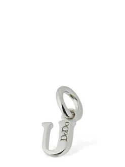 Charm U in oro bianco 18kt con diamanti