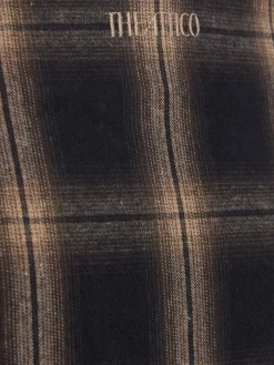 Checked cotton midi skirt