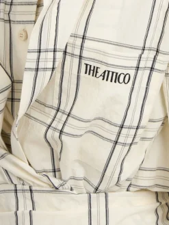 Checked cotton mini dress