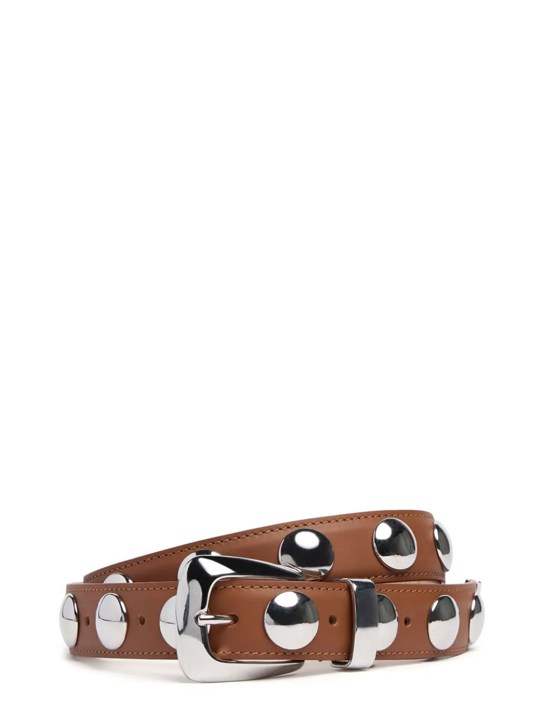 Cintura Benny in pelle con borchie