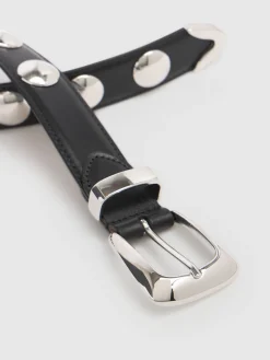 Cintura Benny in pelle con borchie 3cm