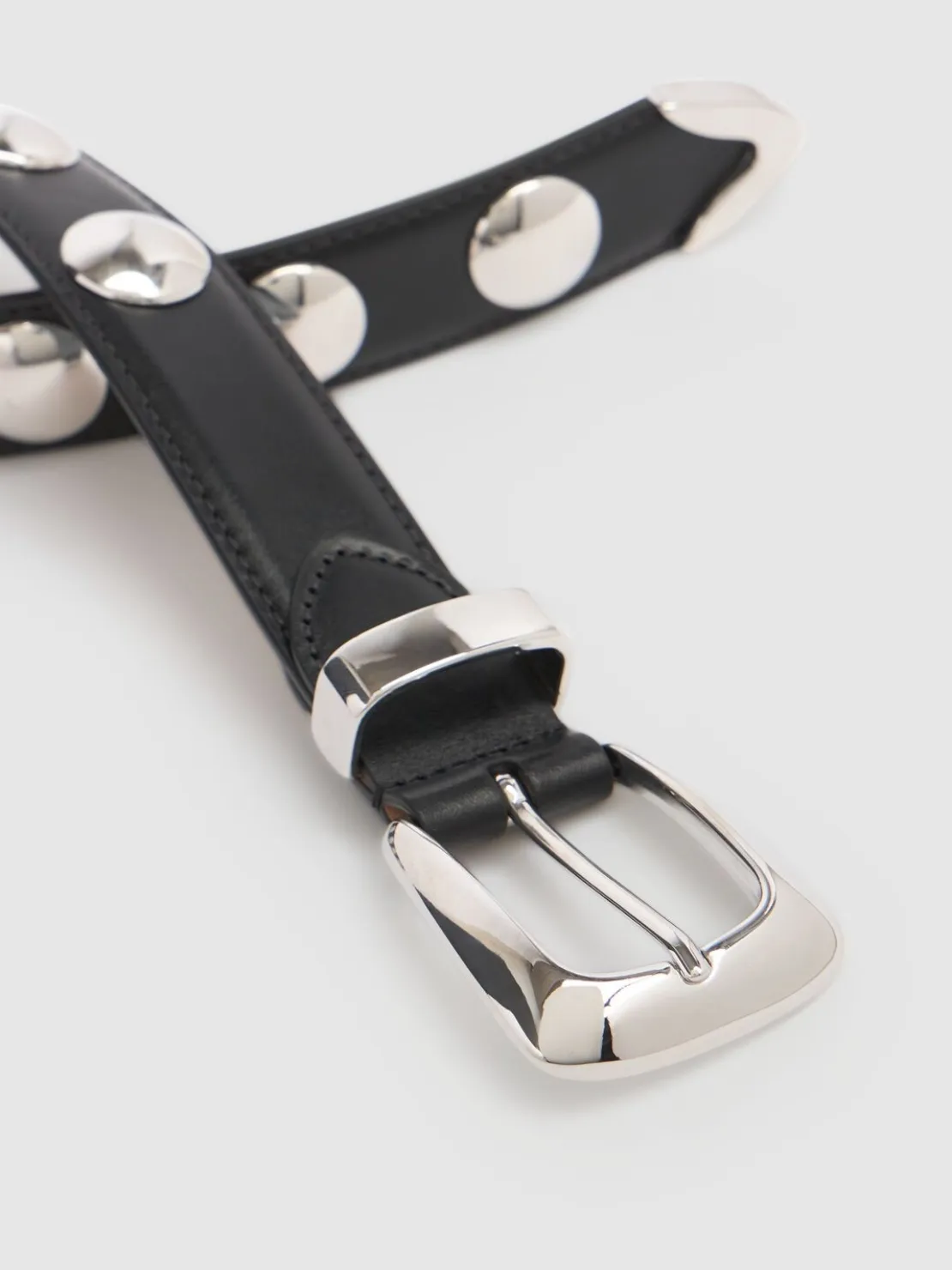 Cintura Benny in pelle con borchie 3cm