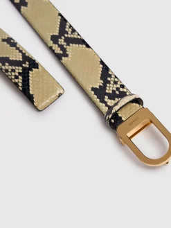 Cintura Saddle in pelle stampa pitone 3cm