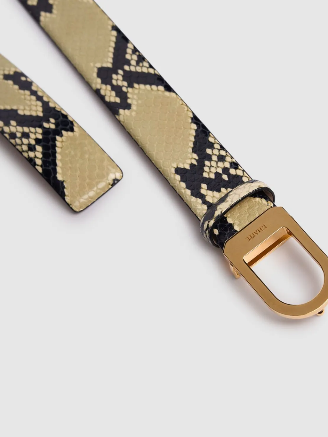 Cintura Saddle in pelle stampa pitone 3cm
