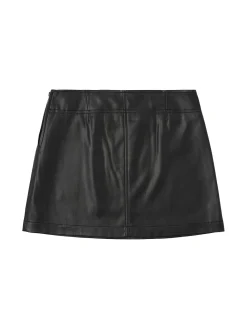 Coated fabric mini skirt