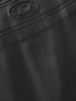 Coated fabric mini skirt