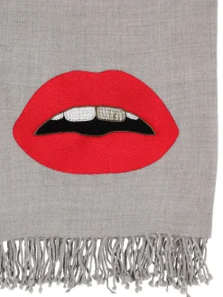 Coperta Lips in cammello e lana