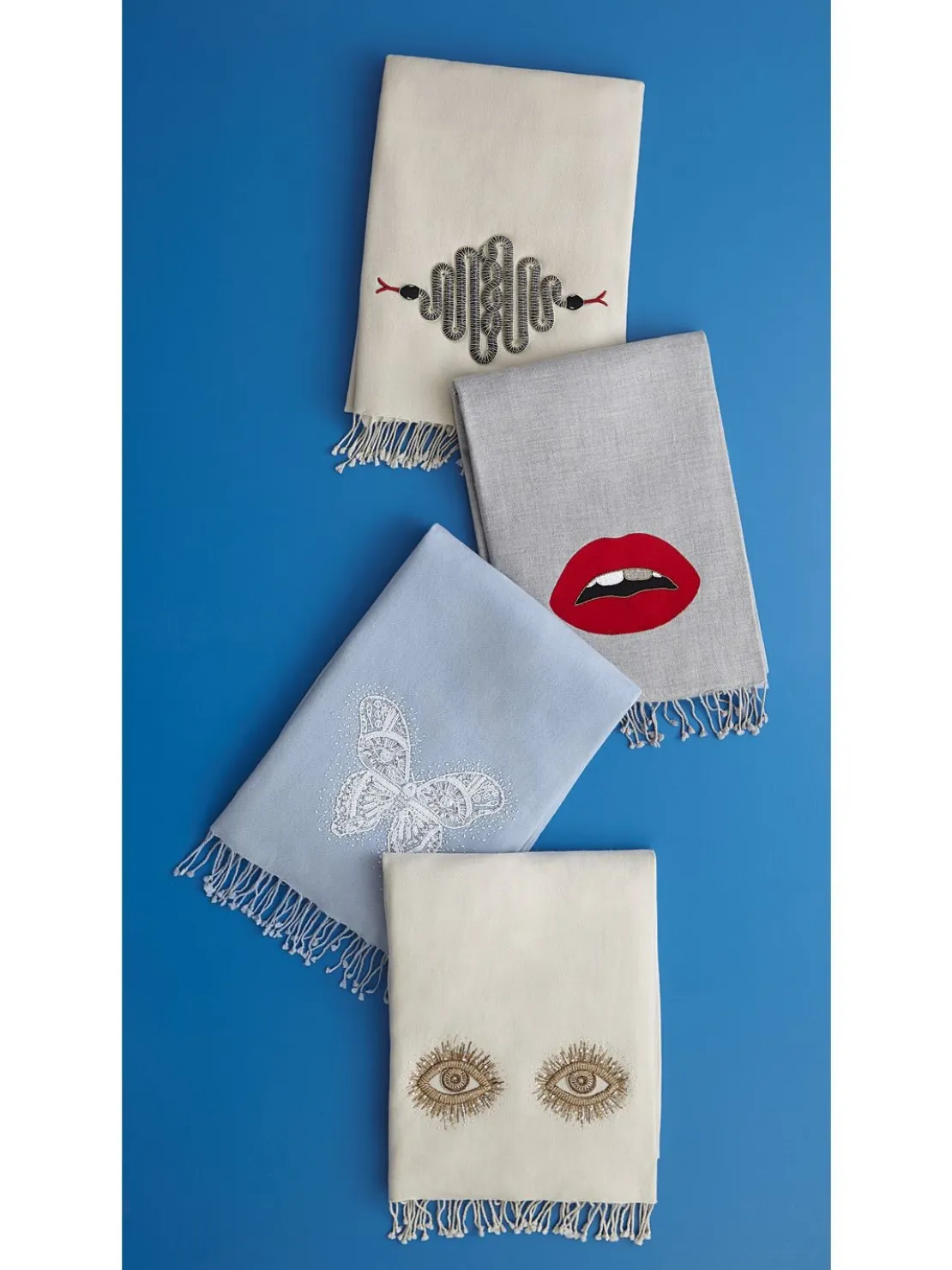 Coperta Lips in cammello e lana