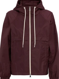 Coquelicot hooded nylon casual jacket