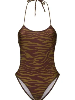 Costume intero in Lycra con stampa zebra