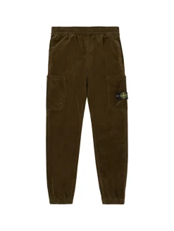 Cotton blend corduroy tapered pants