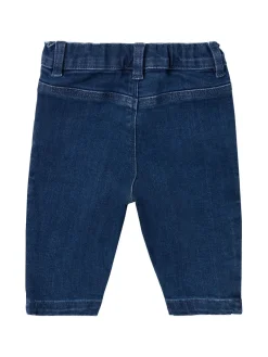 Cotton blend denim effect pants