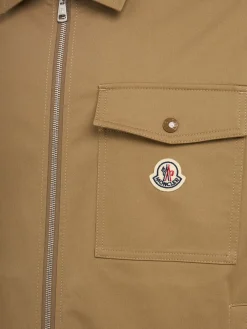 Cotton blend gabardine shirt jacket