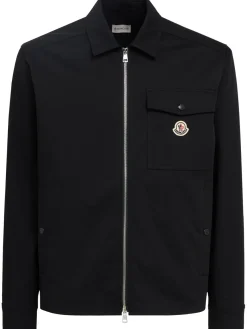 Cotton blend gabardine shirt jacket