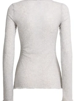 Cotton blend long sleeve top