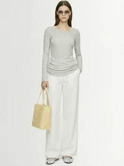 Cotton blend long sleeve top