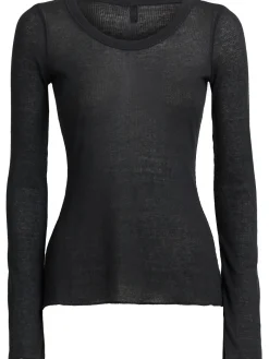Cotton blend long sleeve top
