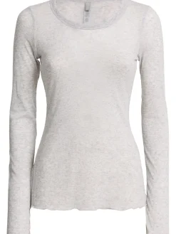 Cotton blend long sleeve top